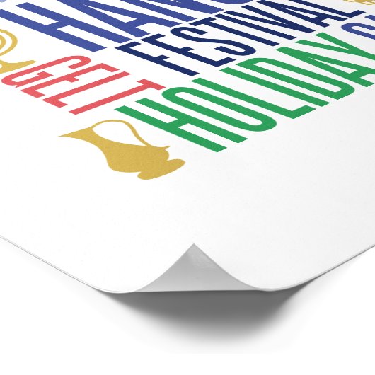 Hanukkah Words Holiday Poster-Zeichen Poster (Ecke)