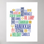 Hanukkah Words Holiday Poster-Zeichen Poster (Vorne)