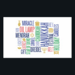 Hanukkah Words Holiday Rectangle Stickers<br><div class="desc">Weitere Koordinierungsaufgaben finden Sie in unserer Sammlung "Hanukkah Words Holiday".</div>