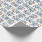 Hanukkah Words Holiday Wrapping Paper Geschenkpapier (Ecke)
