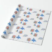 Hanukkah Wrapping Paper - dreidel , blumenreich Geschenkpapier (Ungerollt)