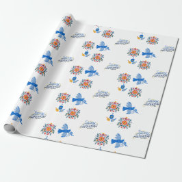 Hanukkah Wrapping Paper - dreidel , blumenreich Geschenkpapier