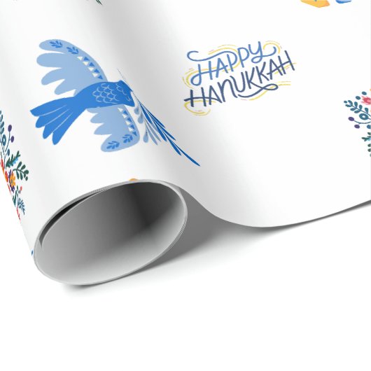 Hanukkah Wrapping Paper - dreidel , blumenreich Geschenkpapier (Rolleneckpunkt)