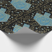 Hanukkah Wrapping Paper "Elegant Dreidels" Geschenkpapier (Ecke)