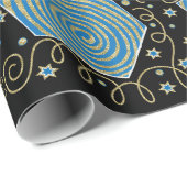 Hanukkah Wrapping Paper "Elegant Dreidels" Geschenkpapier (Rolleneckpunkt)