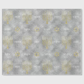 Hanukkah Wrapping Paper "Elegant Menorah" Geschenkpapier (Flach)