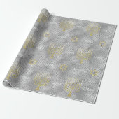Hanukkah Wrapping Paper "Elegant Menorah" Geschenkpapier (Ungerollt)