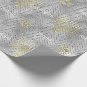 Hanukkah Wrapping Paper "Elegant Menorah" Geschenkpapier (Ecke)