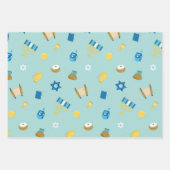 Hanukkah Wrapping Paper Flat Sheet Set 3 Geschenkpapier Set (Vorderseite 3)