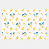 Hanukkah Wrapping Paper Flat Sheet Set 3 Geschenkpapier Set (Vorderseite 2)