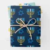 Hanukkah Wrapping Paper Flat Sheet Set 3 Geschenkpapier Set (Beispiel)