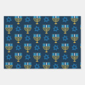 Hanukkah Wrapping Paper Flat Sheet Set 3 Geschenkpapier Set (Vorderseite)