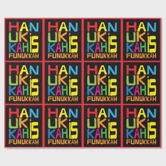 Hanukkah Wrapping Paper "Hanukkah is Funukkah" Geschenkpapier (Flach)