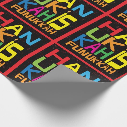 Hanukkah Wrapping Paper "Hanukkah is Funukkah" Geschenkpapier (Ecke)