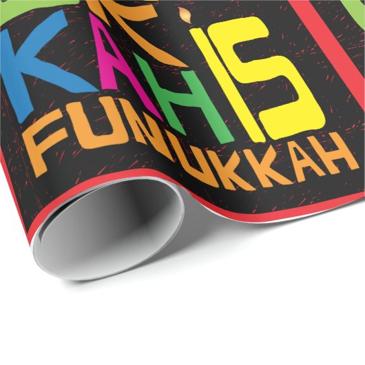 Hanukkah Wrapping Paper "Hanukkah is Funukkah" Geschenkpapier (Rolleneckpunkt)