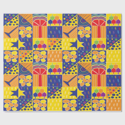 Hanukkah Wrapping Paper "Hanukkah Squares" Geschenkpapier (Flach)