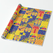 Hanukkah Wrapping Paper "Hanukkah Squares" Geschenkpapier (Ungerollt)