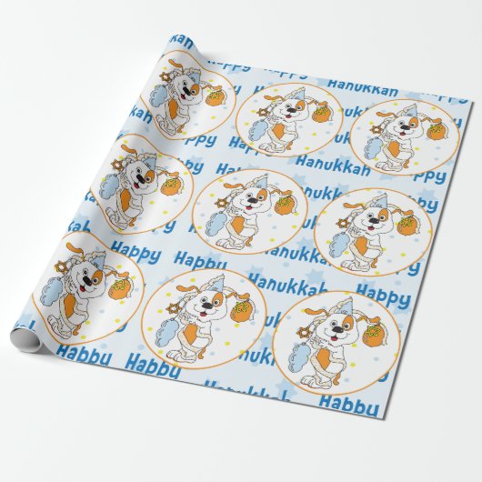 Hanukkah Wrapping Paper "Happy Hanukkah" Geschenkpapier (Ungerollt)