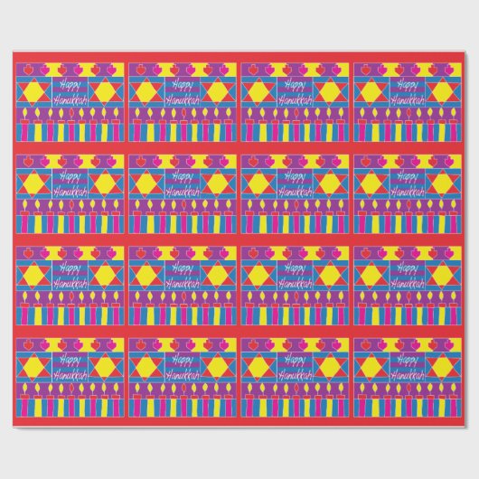 Hanukkah Wrapping Paper "Happy Hanukkah" Geschenkpapier (Flach)