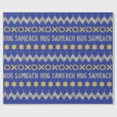 Hanukkah Wrapping Paper "Hug Sameach" Geschenkpapier (Flach)