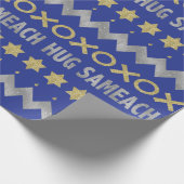 Hanukkah Wrapping Paper "Hug Sameach" Geschenkpapier (Ecke)