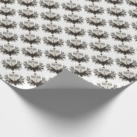 Hanukkah Wrapping Paper mit Menorah Geschenkpapier (Ecke)