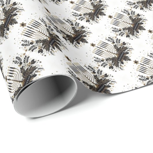 Hanukkah Wrapping Paper mit Menorah Geschenkpapier (Rolleneckpunkt)