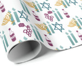 Hanukkah Wrapping Paper Party liefert Niedliche Ki Geschenkpapier (Rolleneckpunkt)