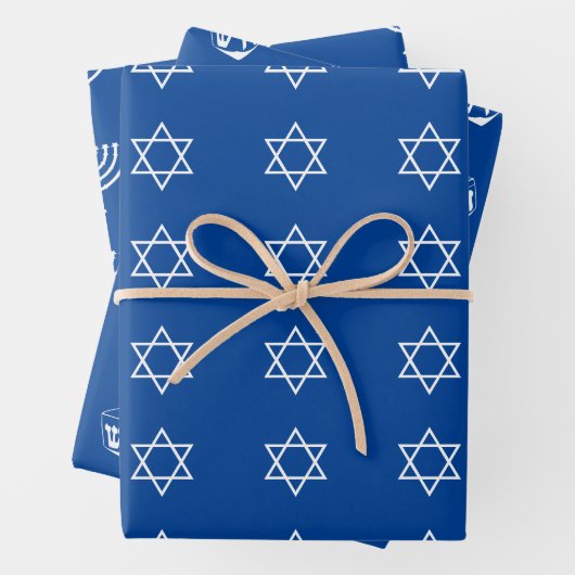 Hanukkah Wrapping Paper Sheets Geschenkpapier Set (Beispiel)