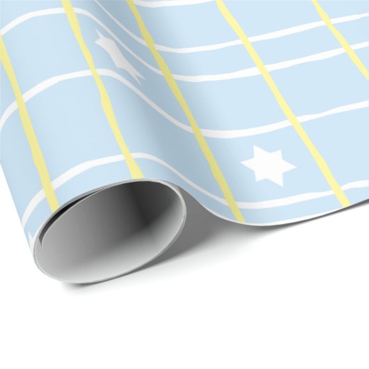Hanukkah Wrapping Paper "Sweet Blue & Yellow"! Geschenkpapier (Rolleneckpunkt)
