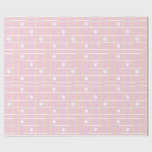 Hanukkah Wrapping Paper "Sweet Pink & Yellow" Geschenkpapier (Flach)