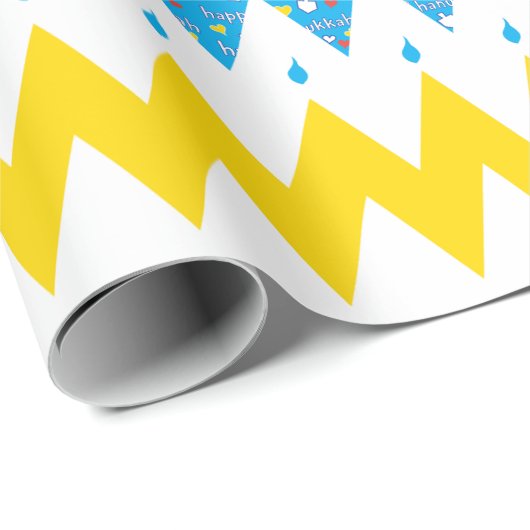 Hanukkah Wrapping Paper "Zickzack Menorah 2" Geschenkpapier (Rolleneckpunkt)