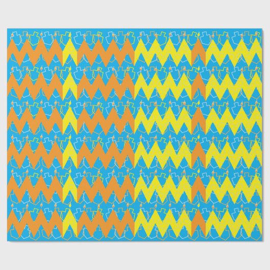 Hanukkah Wrapping Paper "Zickzack Menorah" Geschenkpapier (Flach)
