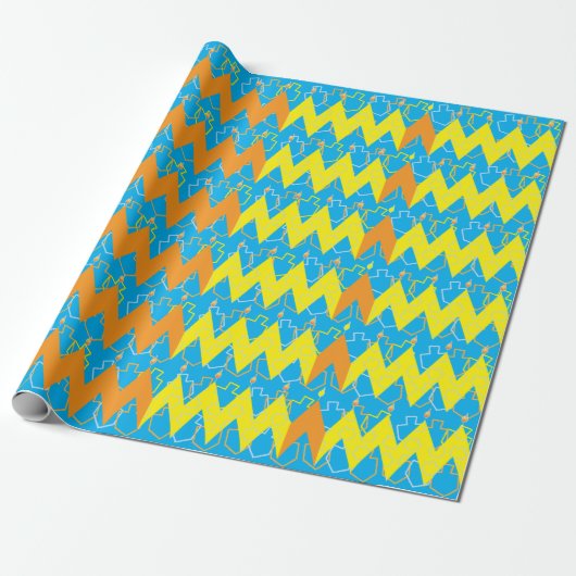 Hanukkah Wrapping Paper "Zickzack Menorah" Geschenkpapier (Ungerollt)