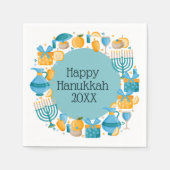 Hanukkah Wreath Blue Serviette (Vorderseite)