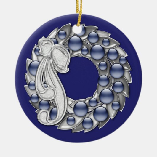 Hanukkah Wreath Keramikornament (Vorne)