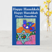 Hanukkah Yiddisch Reflection of Hearts & Peace Karte (Gelbe Blume)