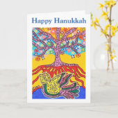 Hanukkah Yiddish Spirituelle Sprache des Friedensb Karte (Gelbe Blume)