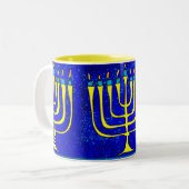 Hanukkah Zweifarbige Tasse (Vorderseite Links)