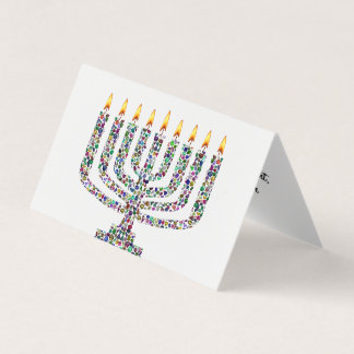 Hanukkiah aus Edelsteinen-Faltkarte