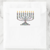 Hanukkiah aus Edelsteinen Rechteckiger Aufkleber (Tasche)