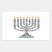 Hanukkiah aus Edelsteinen Rechteckiger Aufkleber (Vorderseite)