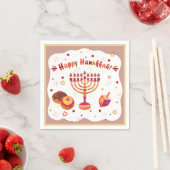 Hanukkiah Happy Hanukkah Jewish Gold Menorah Serviette (Beispiel)