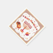 Hanukkiah Happy Hanukkah Jewish Gold Menorah Serviette (Ecke)