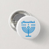 Hanukkiah Happy Hanukkah Jewish Holiday Menorah Button (Vorne & Hinten)