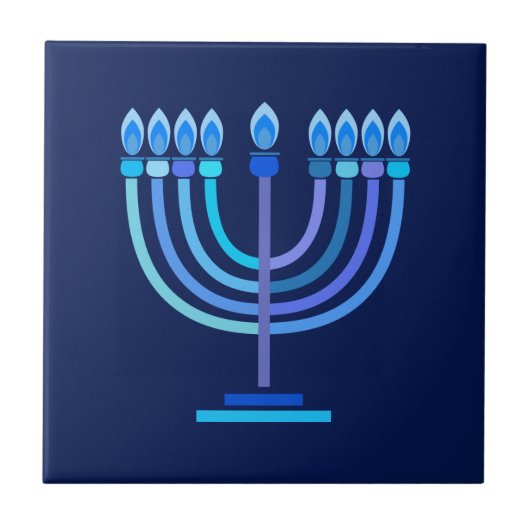 Hanukkiah Happy Hanukkah Jewish Holiday Menorah Fliese (Vorderseite)
