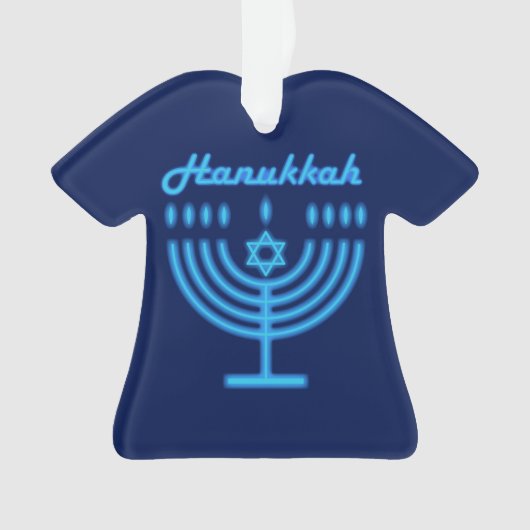 Hanukkiah Happy Hanukkah Jewish Holiday Menorah Ornament (Vorderseite)