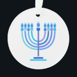 Hanukkiah Happy Hanukkah Jewish Holiday Menorah Ornament<br><div class="desc">Hanukkiah-Symbol. Happy Hanukkah Party Jüdischer Urlaub Blue Menorah. Jüdisches Holiday Chanukkah Dekoration mit traditionellem Chanuka Dekorationssymbol - Navy Blue Farbe hanukkiah menorah, Kerzenhalter mit Kerzen, Stern von David und neon blaue Lichter Illustration. Hanukkah Festival der Lichter Event Dekoration. Jerusalem, Israel. Zuhause > Zuhause Décor > Weihnachtsdekoration > Ornamente Modernes Design...</div>