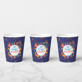 Hanukkiah Happy Hanukkah Jewish Holiday Menorah Pappbecher