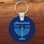 Hanukkiah Happy Hanukkah Jewish Holiday Menorah Schlüsselanhänger (Vorderseite)